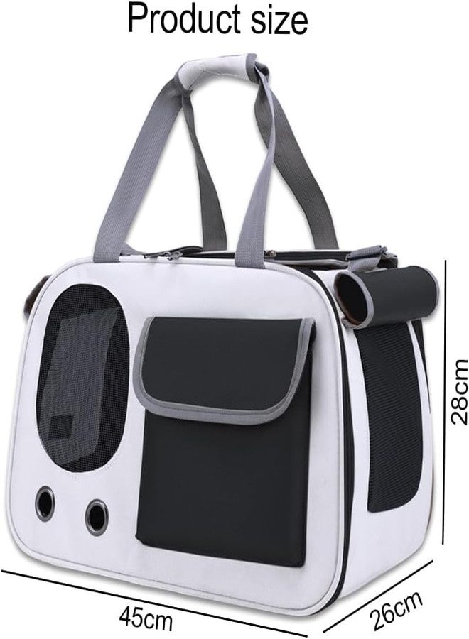 Earwig Pet Carrier Backpack, Cat Bubble Backpack, Dog Carrier Bag for Small Dogs and Puppies Dog Rucksack CarryingPet Carrier Tote with Zipper and Mesh Window Roller Shutter Design(White) - Image 2